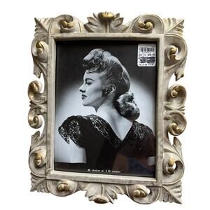 8 x 10 Frame Elaborate Vintage Style Distress Gold Leaf Ornate Floral Design NWT